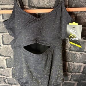 Art Class Black and Gold Sparkle Girls' Cutout One-Piece